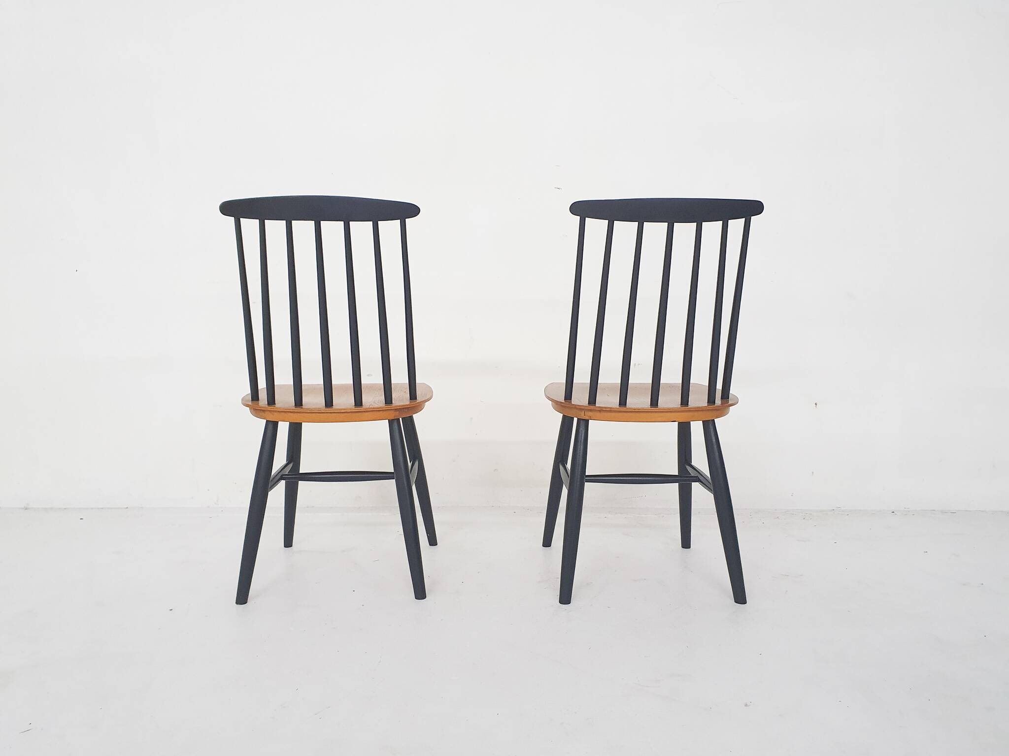 Set of two spindle back chairs, The Netherlands 1960's