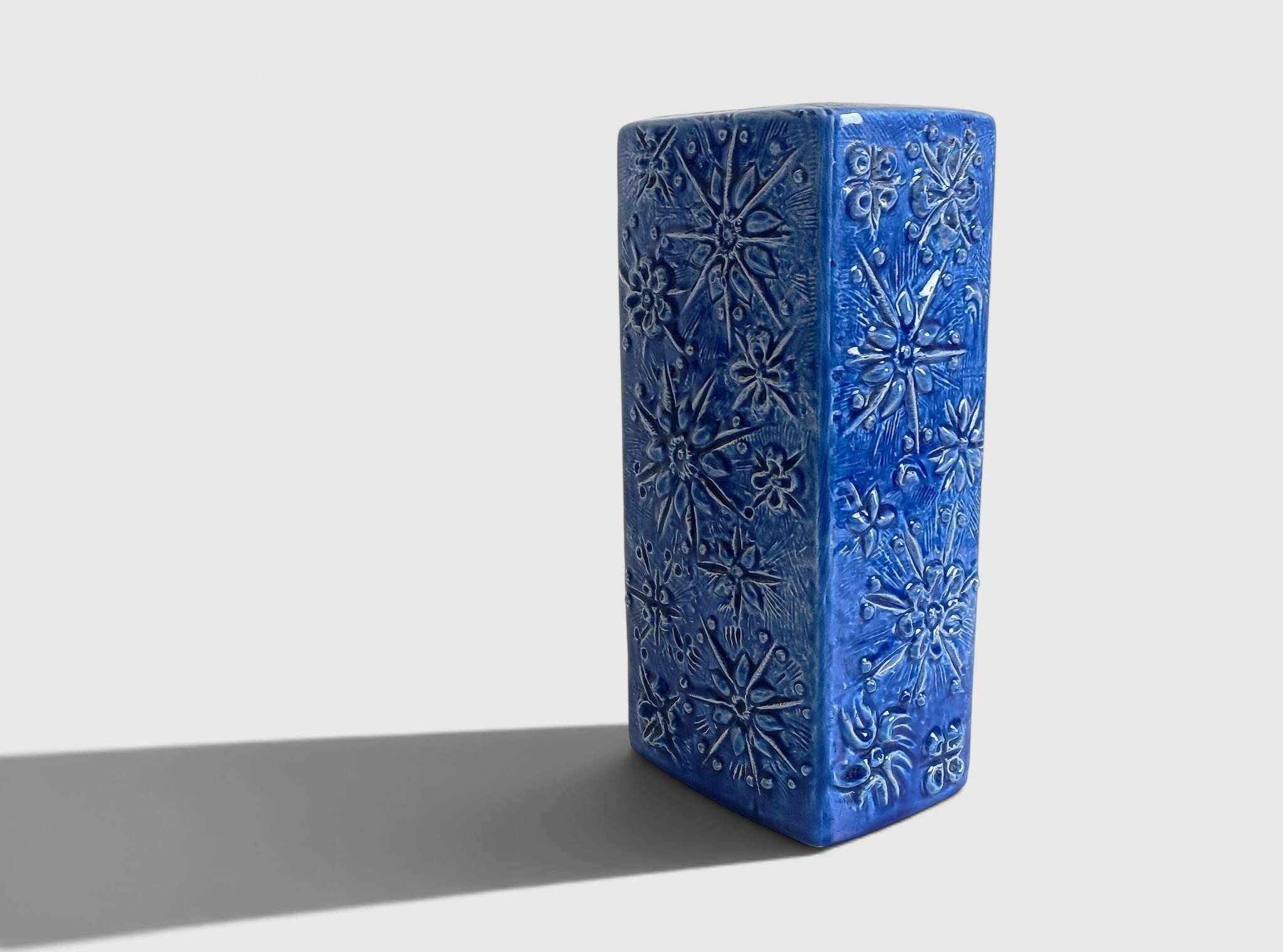 1960s Scheurich Kosmos Décor Sculptural Cobalt Blue Vase, West Germany