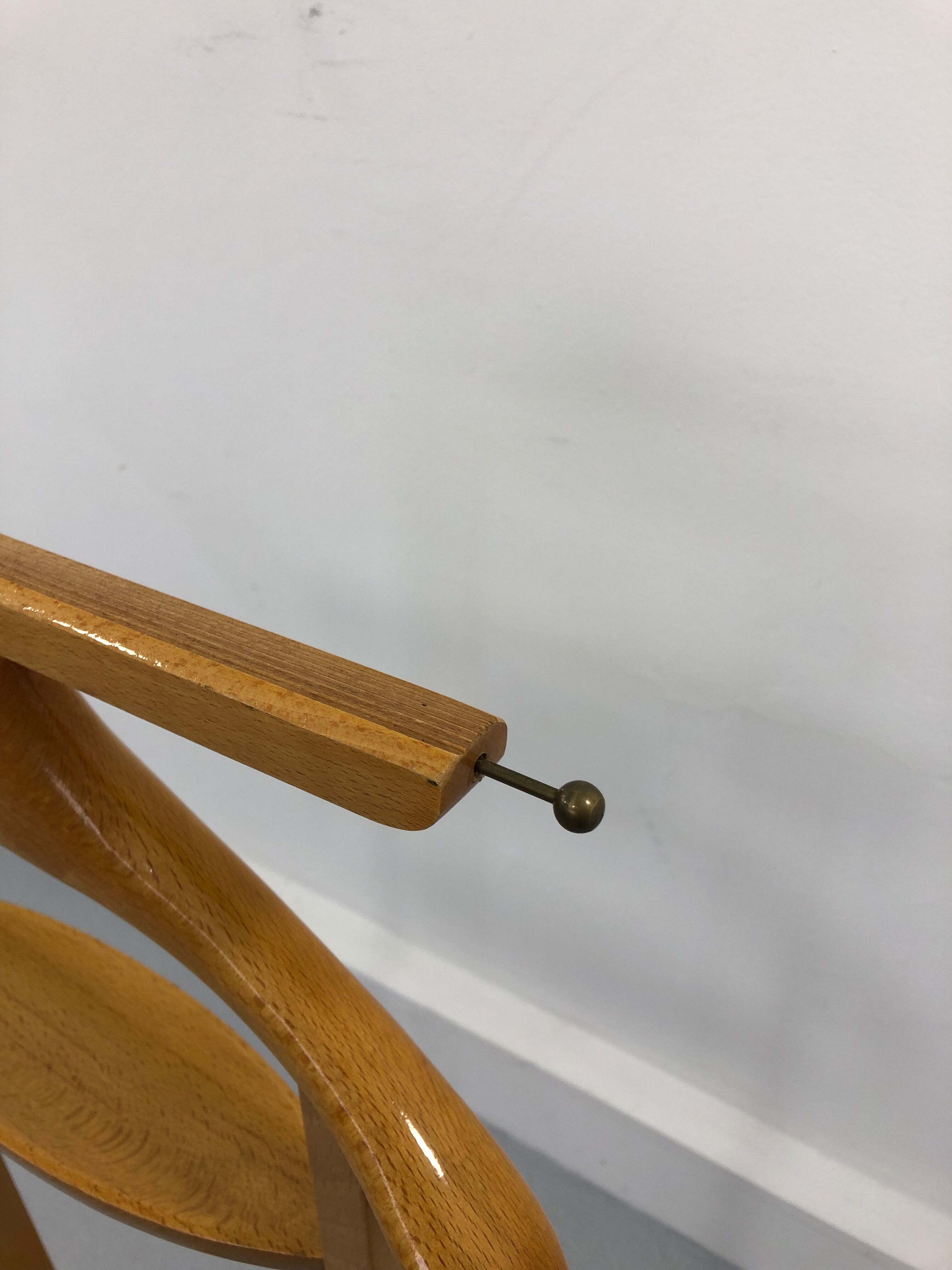 Mid-Century Italian Beechwood & Brass Suit Rack from Fratelli Reguitti, 1950s