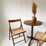 Pair folding chairs caning