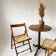 Pair folding chairs caning