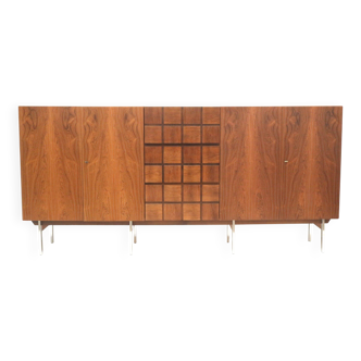 Unique vintage design sideboard made of rosewood with a bar section from the 1960s