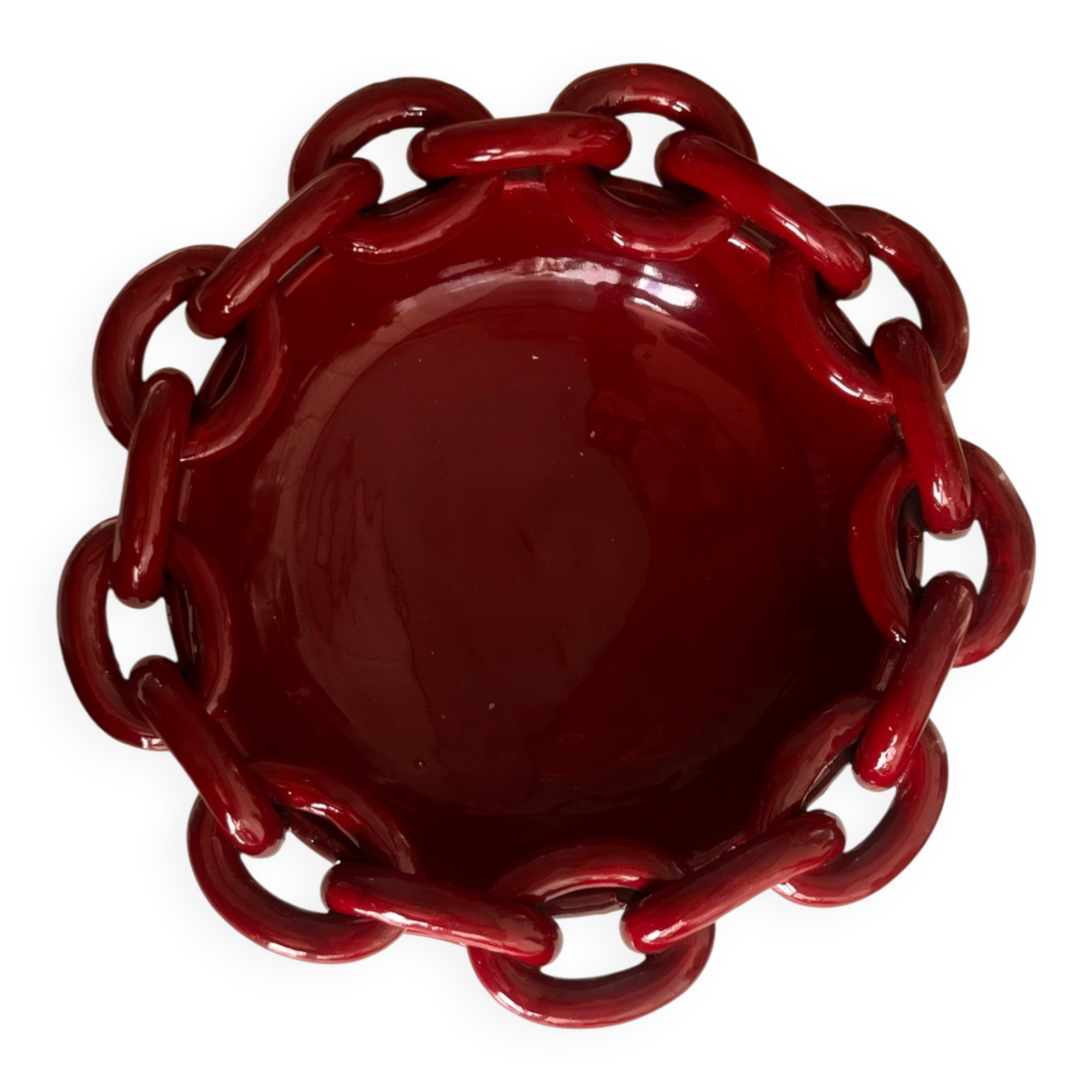Vallauris ceramic cup with chain decoration