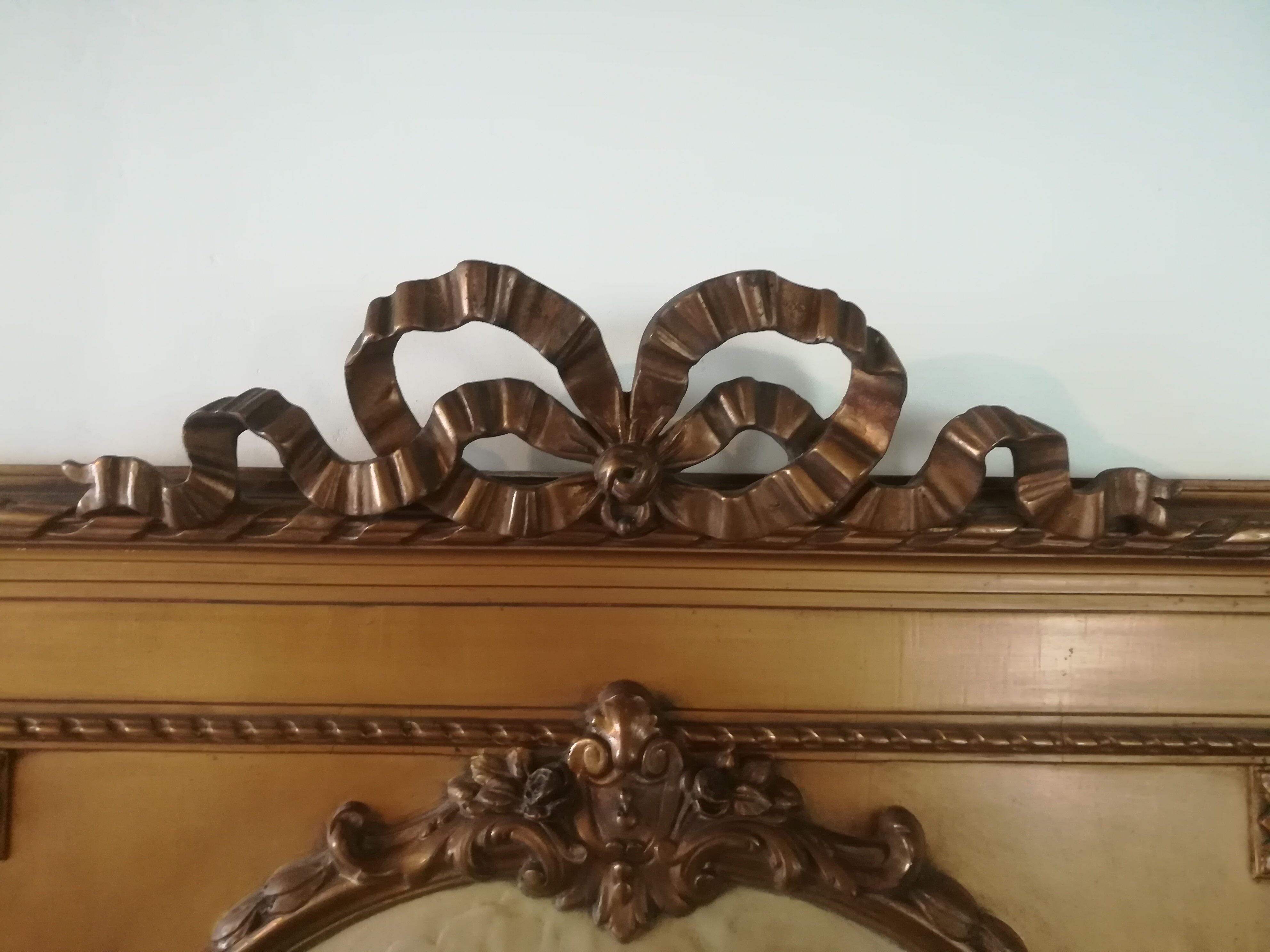 Louis XVI style mirror trumeau with angels 89x172cm