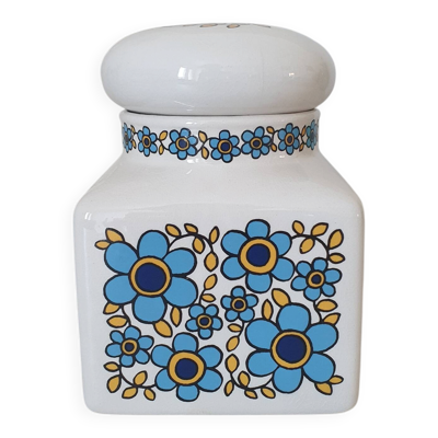 Pot rangement céramique motif fleur bleu Tauntun Vale / England