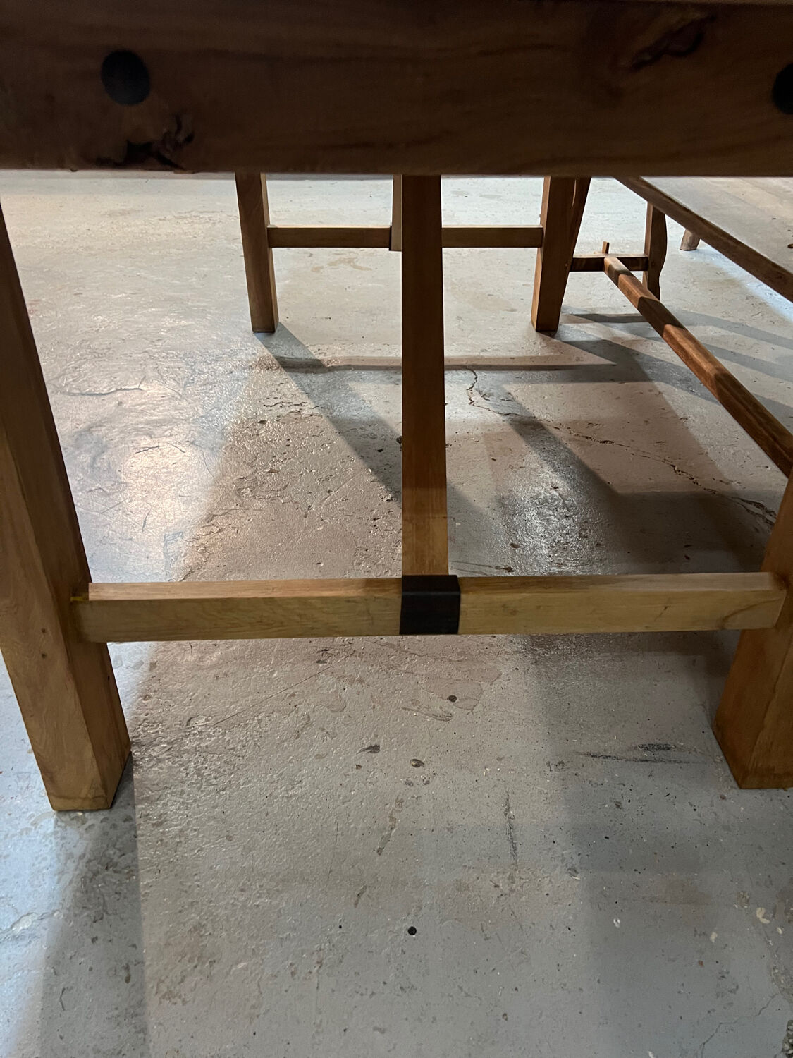 Old workshop table in elm