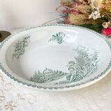 Vintage hollow dish French Terre de Fer St Amand TRIANON cherub motif 19th century