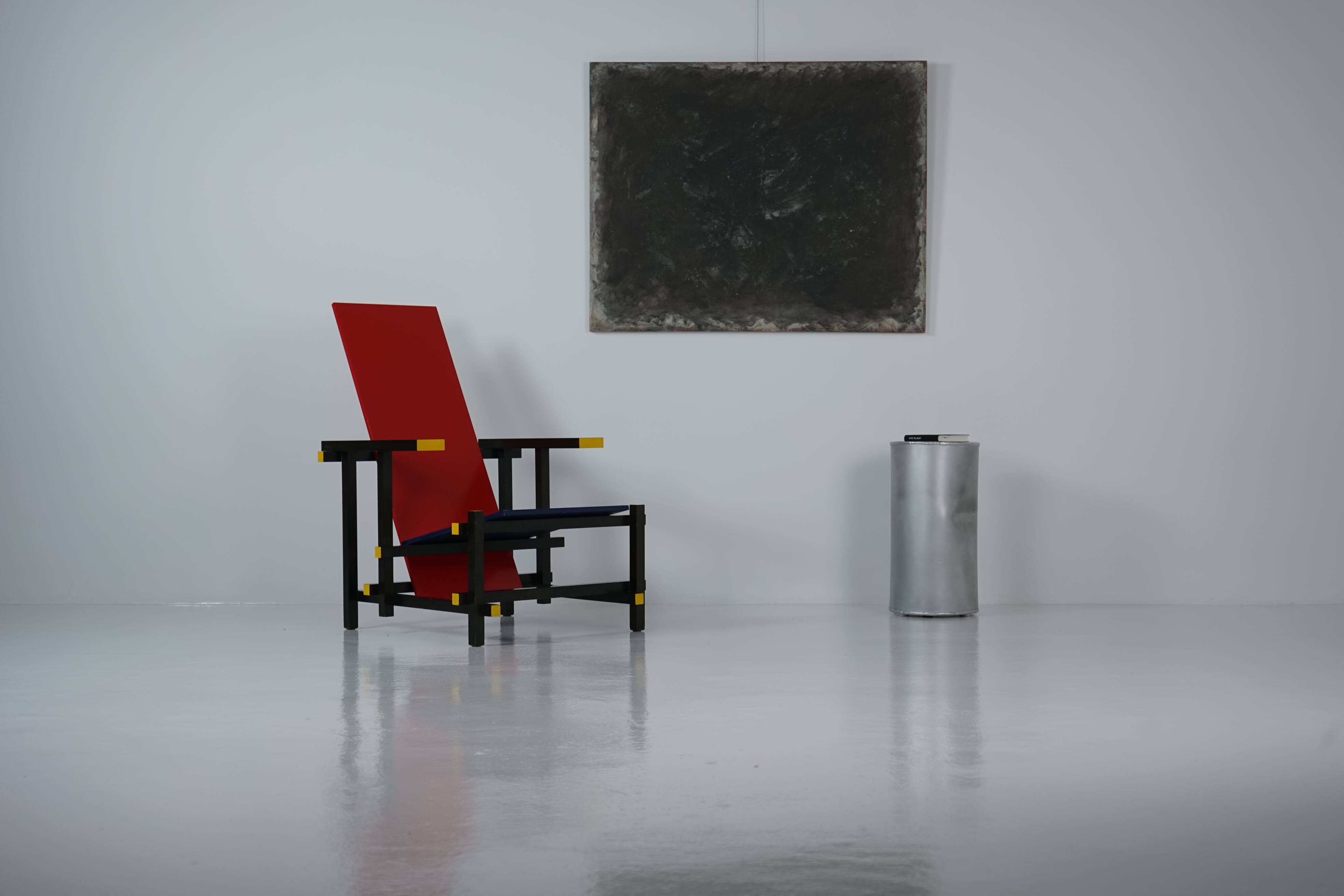 Red And Blue Arm Chair by Gerrit Rietveld for Cassina