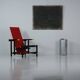 Red and blue armchair by Gerrit Rietveld for Cassina