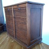Furniture filing cabinet with double curtains