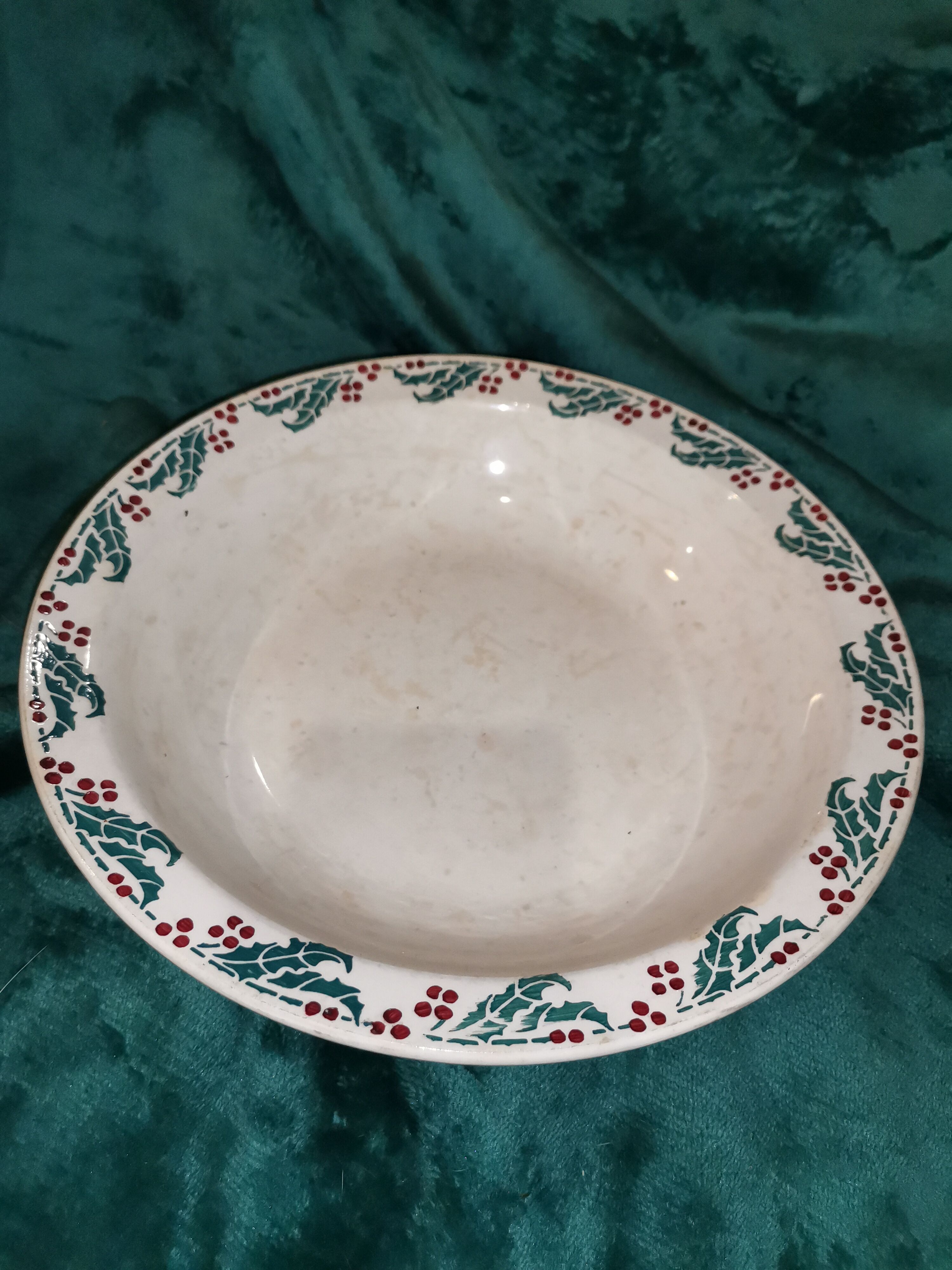 Christmas holly dish