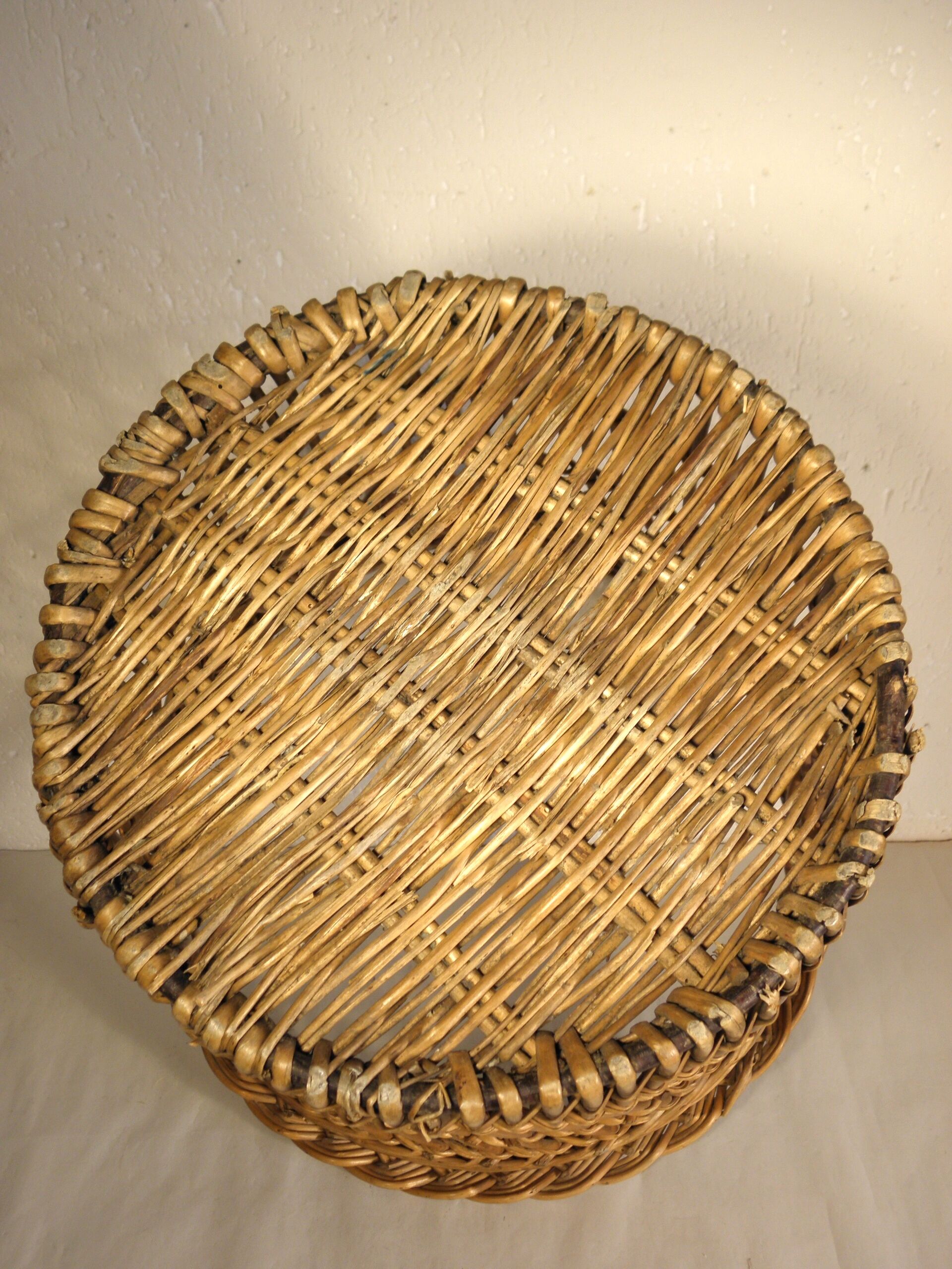 Large wicker wastepaper basket