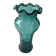 Blown glass vase with a flared neck and wavy rim.