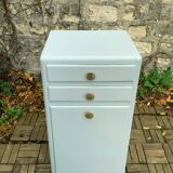 Commode de salle de bain vintage vert grisé
