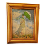 Oil on canvas "Woman with an umbrella" after Claude Monnet (1886).