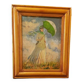 Oil on canvas "Woman with an umbrella" after Claude Monnet (1886).