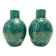 Pair of Handcrafted Green Ceramic Vases by Fanciullacci, Italy