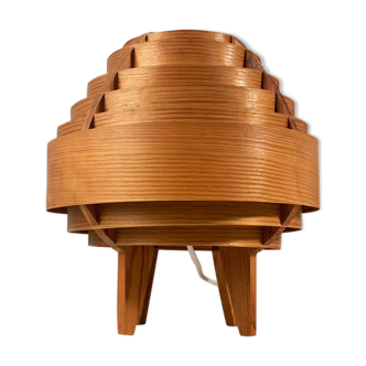 Vintage Scandinavian lamp in wooden strips