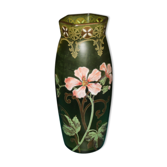 Vase Legras, forme balustre col hexagonal – epoque Art Nouveau