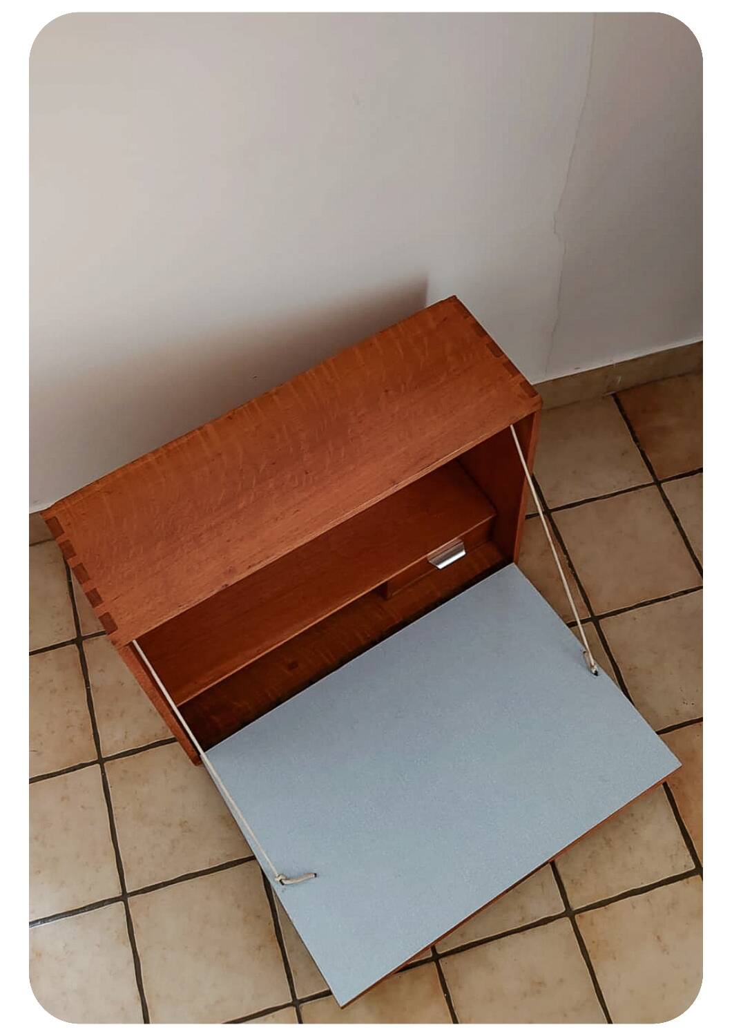Mid Century Wall Mount Wood desk with formica writing surface