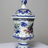 Small pot on foot with lid Vieux Rhodes, Boch Belgium, vintage