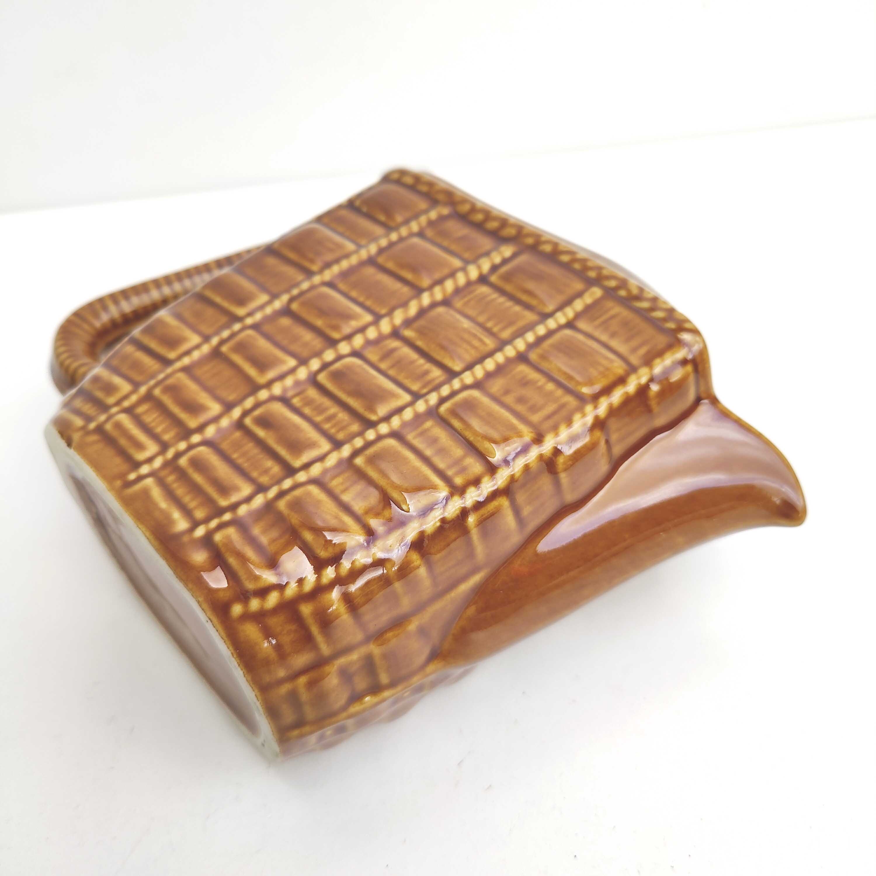 Ceramic pitcher decoration wicker style braided