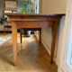 Old farmhouse table in solid oak with a drawer.