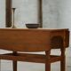 Modern Danish folding side table in solid oak, mid-20th century.