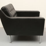Fauteuil en cuir des années 1960 noir