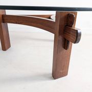 Table basse brutaliste en palissandre, années 1970