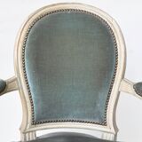 Pair of Louis XVI style convertible armchairs