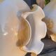 Duo of orange opaline tulip globes for suspension, art deco
