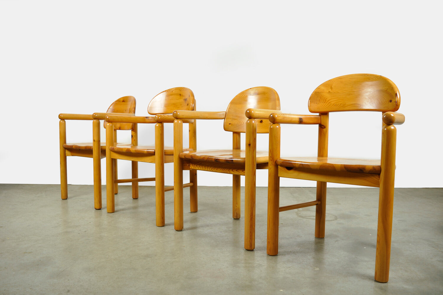 Vintage pine dining chairs by Rainer Daumiller for Hirtshals Sawmill, Denmark 70s