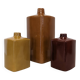 Set of 3 coloured earthenware vases Les Jardins d'Ulysse, France circa 1990