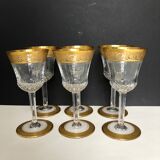 6 crystal wine glasses from Saint Louis thistle model
