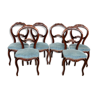 Chaises de style Napoléon III. Bois de rose.