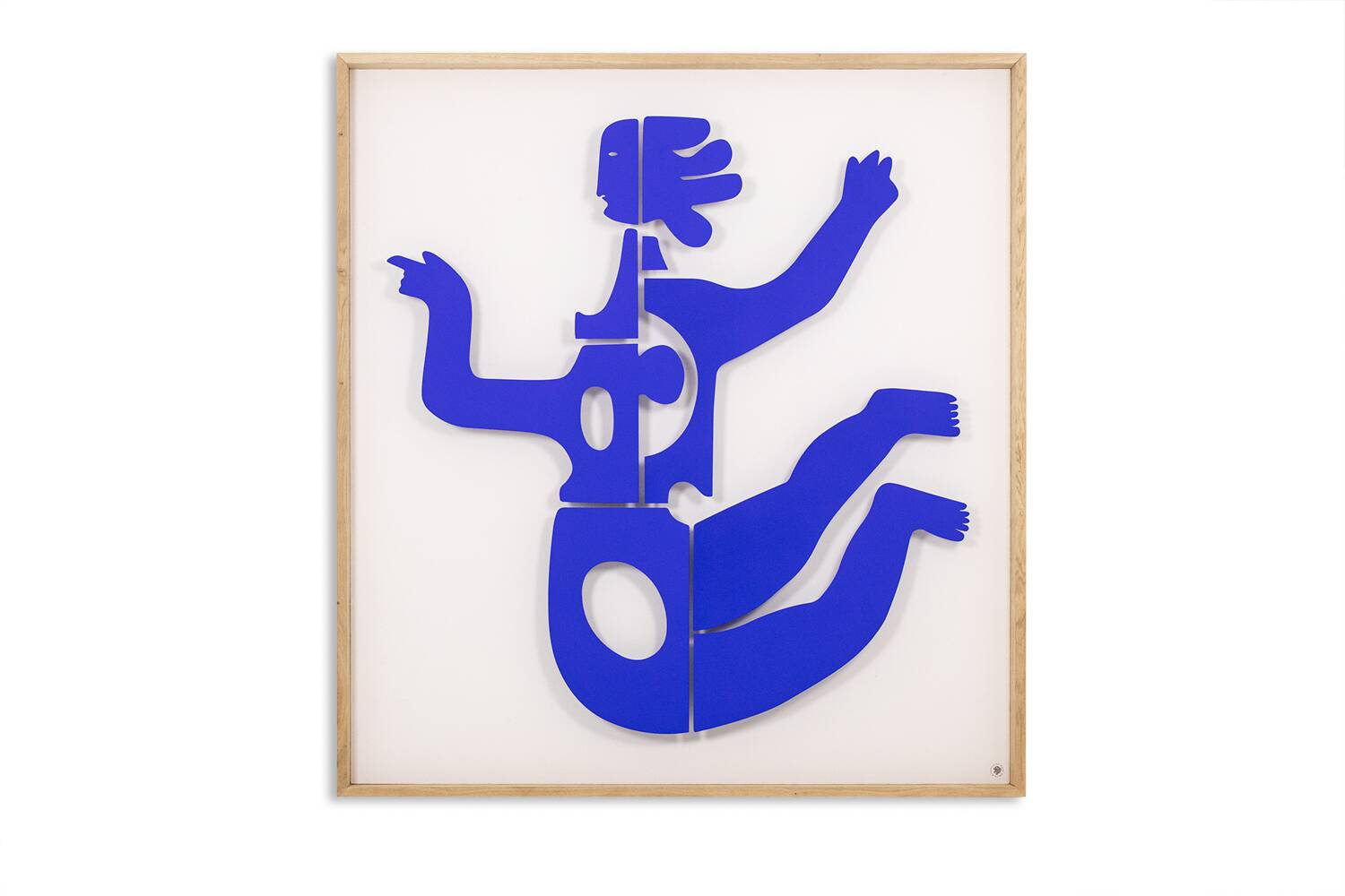 Antonine de Saint Pierre Blue lacquered metal sign. Contemporary