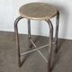 Old vintage metal and wood industrial workshop stool