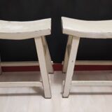 Set of 2 white Chinese stools