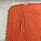 Orange chenille double bed cover
