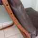 Fauteuil Ingmar Relling chauffeuses et Ottoman bois vintage scandinave