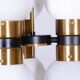 Mid-Century Chandelier in Brass and Opaline Glass, Czech, 1960s