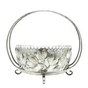 Sugar bowl, postmodernism, silver-plated brass, HEFRA, Poland, 1970s