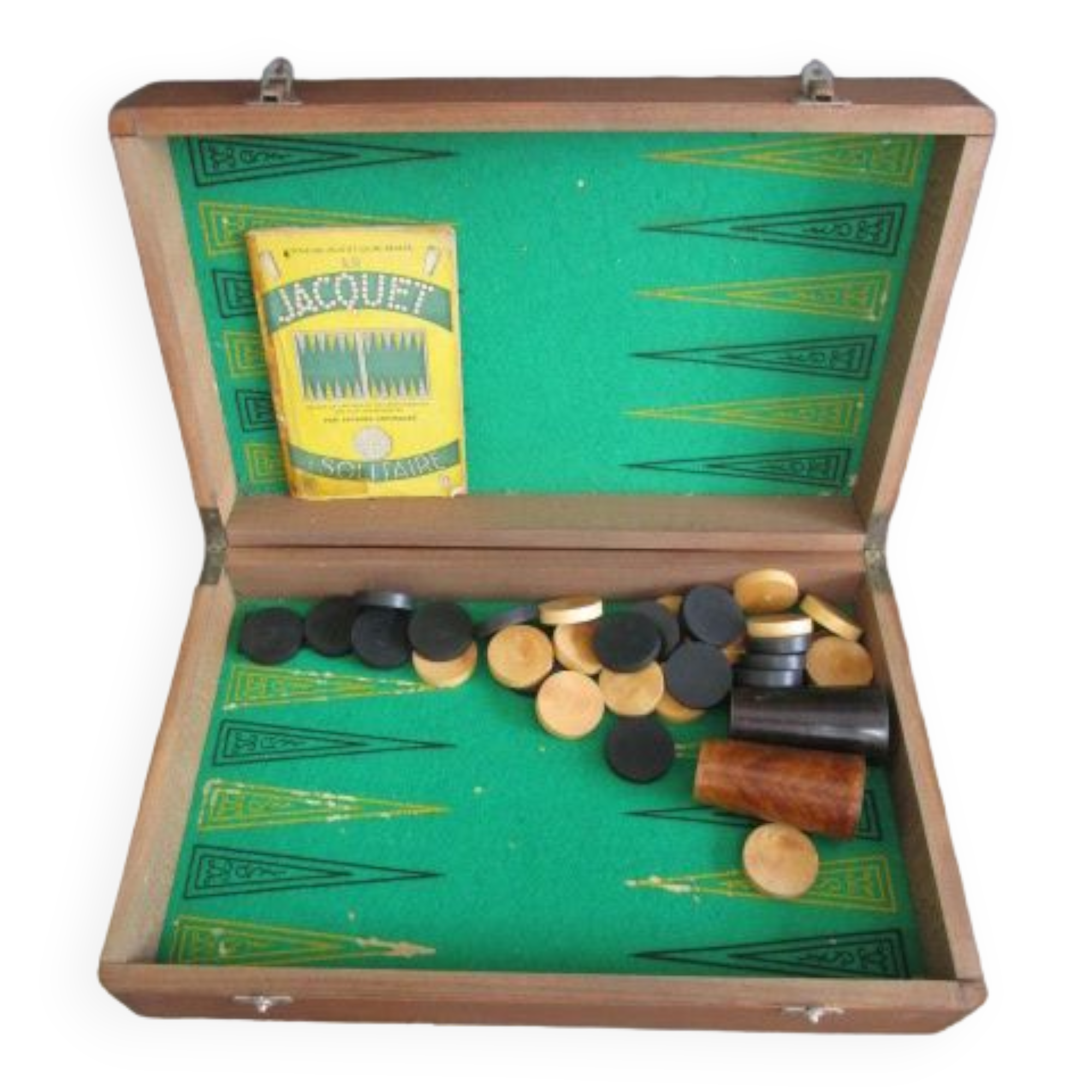 Old wooden jacquet/backgammon game