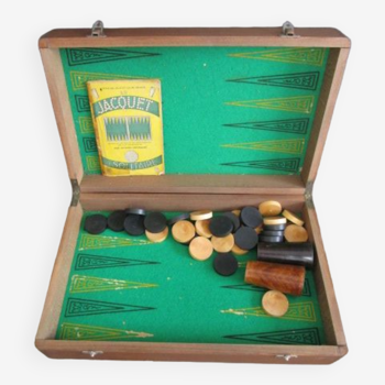 Old wooden jacquet/backgammon game