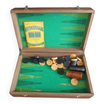 Old wooden jacquet/backgammon game