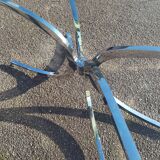 Large oval coffee table in glass and chrome - Vintage 1970