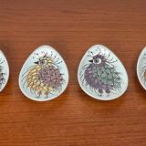 Small oyster or Danish sauce plates from the mid-century by Beth Breyen for Royal Copenhagen, set of 4.