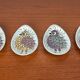 Small oyster or Danish sauce plates from the mid-century by Beth Breyen for Royal Copenhagen, set of 4.