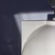 Racket white ceramic lamp base, Ikea, 1989